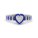 Load image into Gallery viewer, heart-shaped-sapphire-halo-wedding-ring-set-in-white-gold-FD8523HTGSABL-NL-WG
