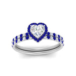 Load image into Gallery viewer, heart-shaped-sapphire-halo-wedding-ring-set-in-white-gold-FD8523HTGSABL-NL-WG
