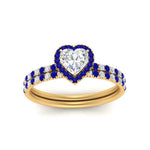 Load image into Gallery viewer, heart-shaped-sapphire-halo-wedding-ring-set-in-yellow-gold-FD8523HTGSABL-NL-YG

