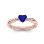 Load image into Gallery viewer, heart-shaped-sapphire-intertwined-shank-ring-in-rose-gold-FD8253HTRGSABLANGLE5-NL-RG-GS