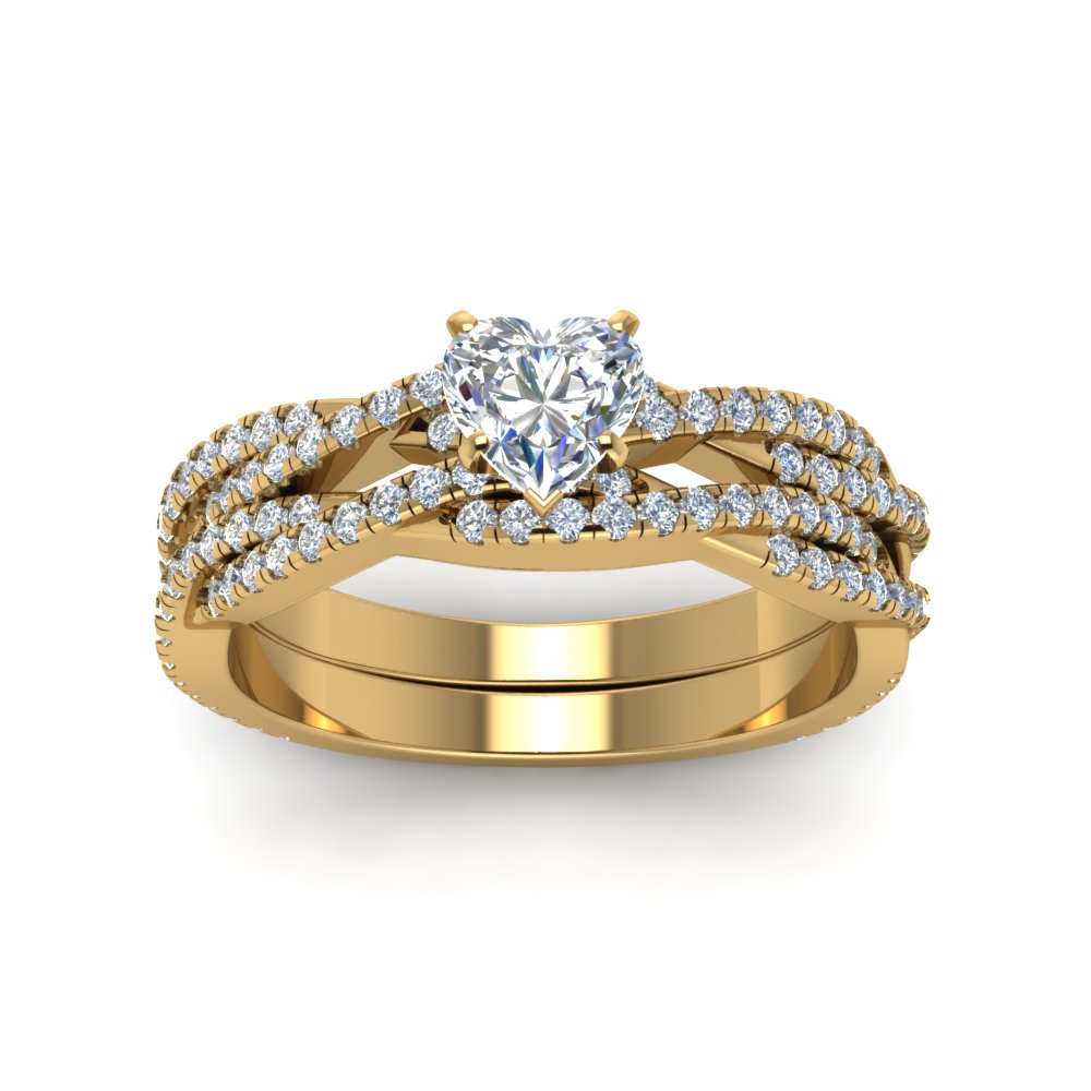 heart-shaped-simple-diamond-twisted-vine-bridal-ring-sets-in-14K-yellow-gold-FD8233HT-NL-YG