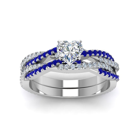 heart-shaped-simple-diamond-twisted-vine-bridal-ring-sets-with-blue-sapphire-in-950-Platinum-FD8233HTGSABL-NL-WG