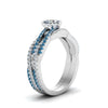 Load image into Gallery viewer, heart-shaped-simple-diamond-twisted-vine-bridal-ring-sets-with-ice-blue-topaz-in-14K-white-gold-FD8233HTGICBLTO-NL-WG