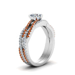 Load image into Gallery viewer, heart-shaped-simple-diamond-twisted-vine-bridal-ring-sets-with-orange-sapphire-in-950-Platinum-FD8233HTGSAOR-NL-WG
