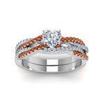 Load image into Gallery viewer, heart-shaped-simple-diamond-twisted-vine-bridal-ring-sets-with-orange-sapphire-in-950-Platinum-FD8233HTGSAOR-NL-WG
