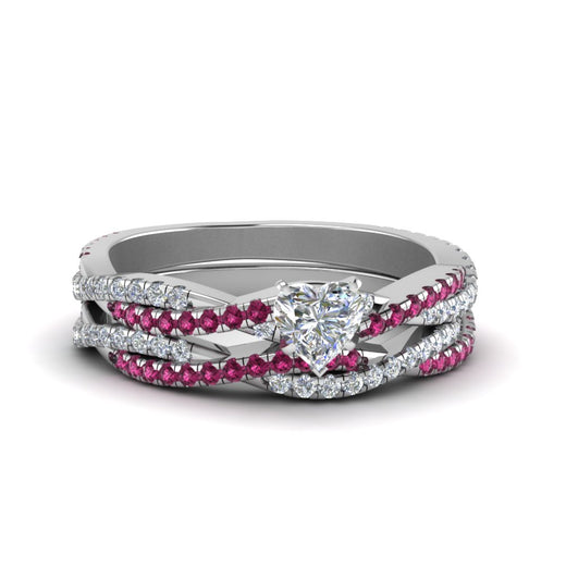 heart-shaped-simple-diamond-twisted-vine-bridal-ring-sets-with-pink-sapphire-in-14K-white-gold-FD8233HTGSADRPI-NL-WG