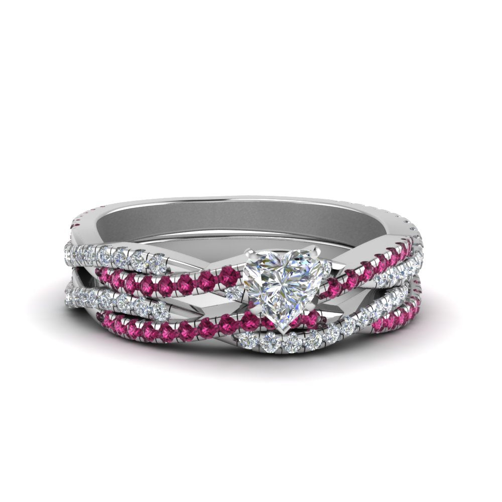 heart-shaped-simple-diamond-twisted-vine-bridal-ring-sets-with-pink-sapphire-in-950-Platinum-FD8233HTGSADRPI-NL-WG