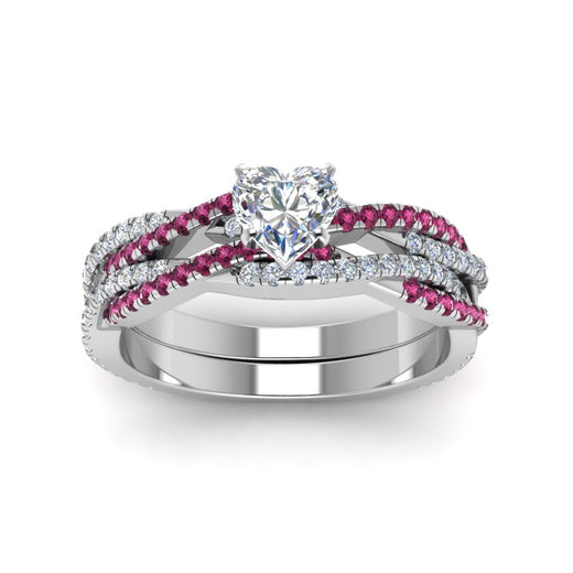 heart-shaped-simple-diamond-twisted-vine-bridal-ring-sets-with-pink-sapphire-in-950-Platinum-FD8233HTGSADRPI-NL-WG