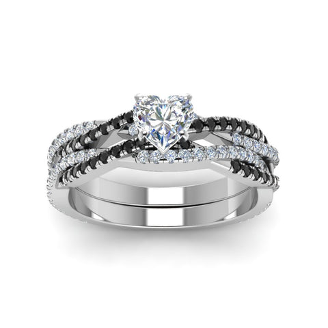 heart-shaped-simple-twisted-vine-bridal-ring-sets-with-black-diamond-in-14K-white-gold-FD8233HTGBLACK-NL-WG