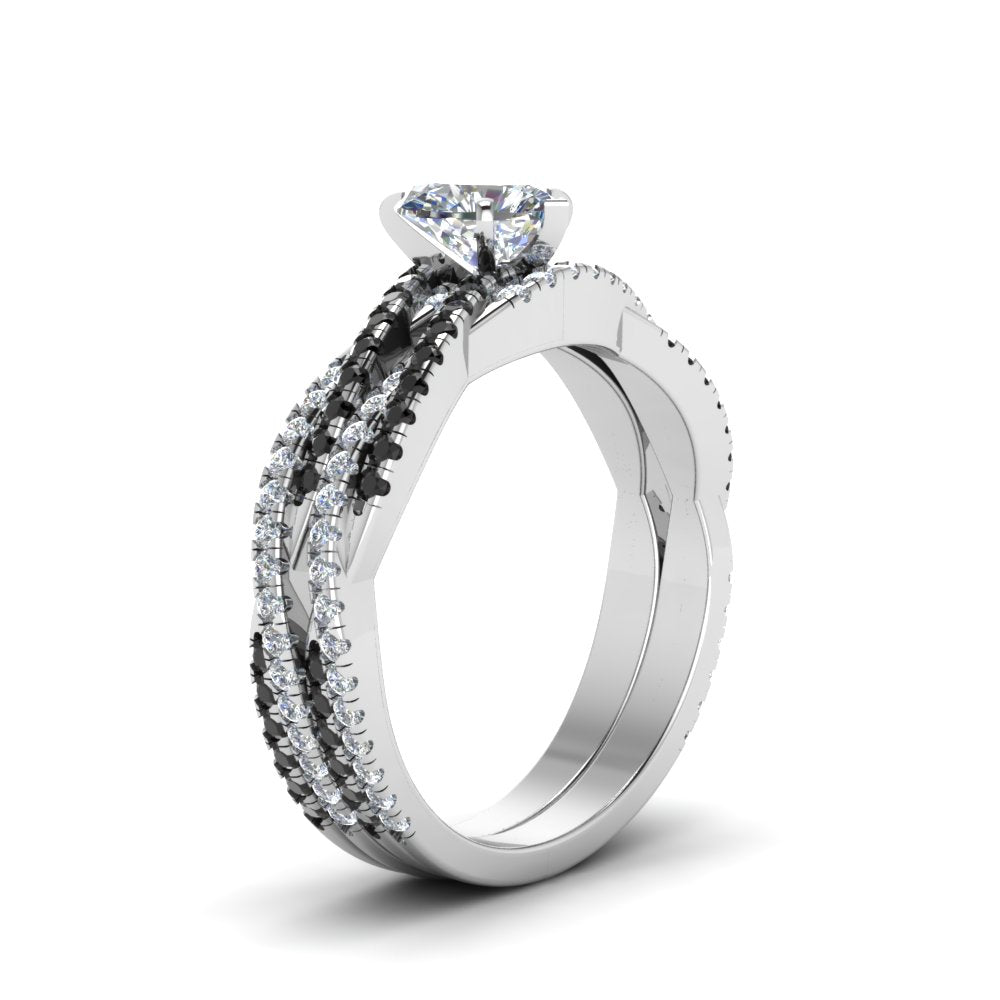 heart-shaped-simple-twisted-vine-bridal-ring-sets-with-black-diamond-in-950-Platinum-FD8233HTGBLACK-NL-WG
