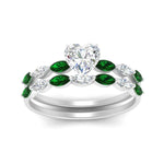 Load image into Gallery viewer, heart-shaped-single-prong-marquise-emerald-engagement-ring-and-band-in-FD9939HTGEMGR-NL-WG
