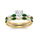 Load image into Gallery viewer, heart-shaped-single-prong-marquise-emerald-engagement-ring-and-band-in-FD9939HTGEMGR-NL-YG

