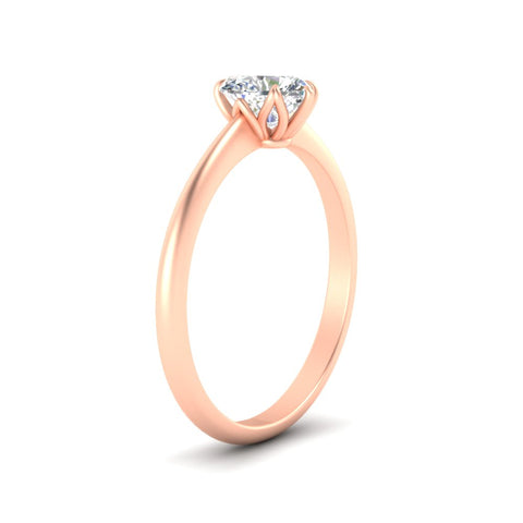 Heart Solitaire Ring With Floral Head