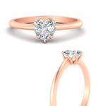 Load image into Gallery viewer, Heart Solitaire Ring With Floral Head

