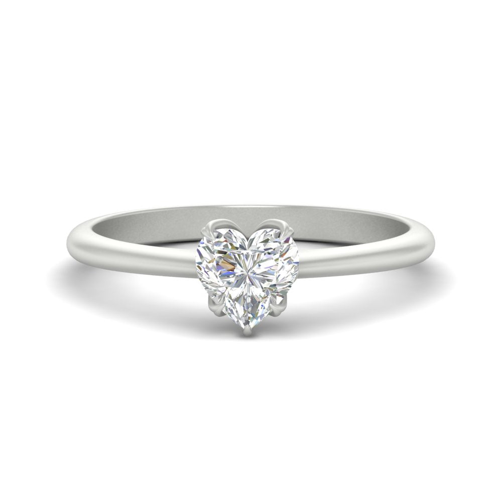 Heart Solitaire Ring With Floral Head