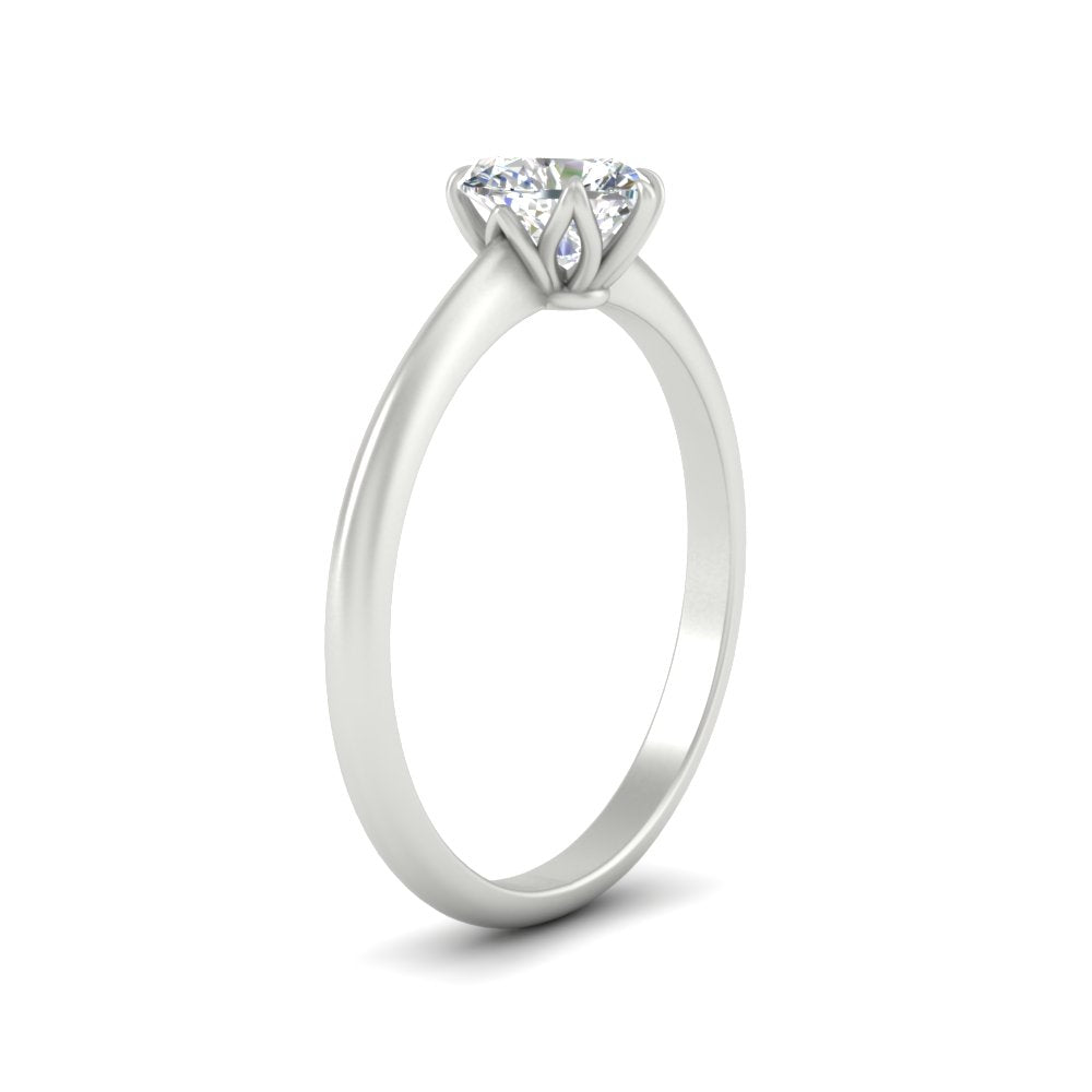 Heart Solitaire Ring With Floral Head