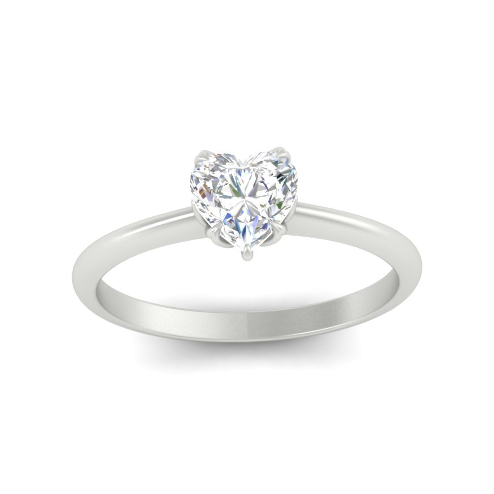 Heart Solitaire Ring With Floral Head