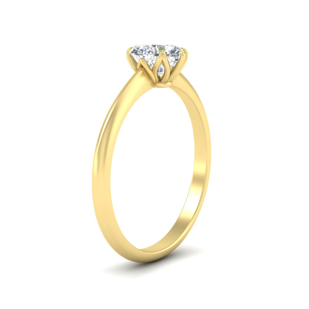 Heart Solitaire Ring With Floral Head