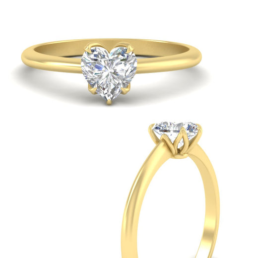 Heart Solitaire Ring With Floral Head