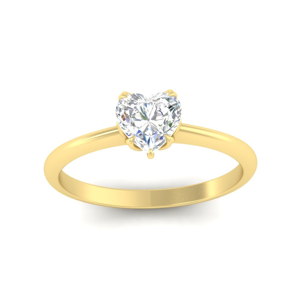 Heart Solitaire Ring With Floral Head
