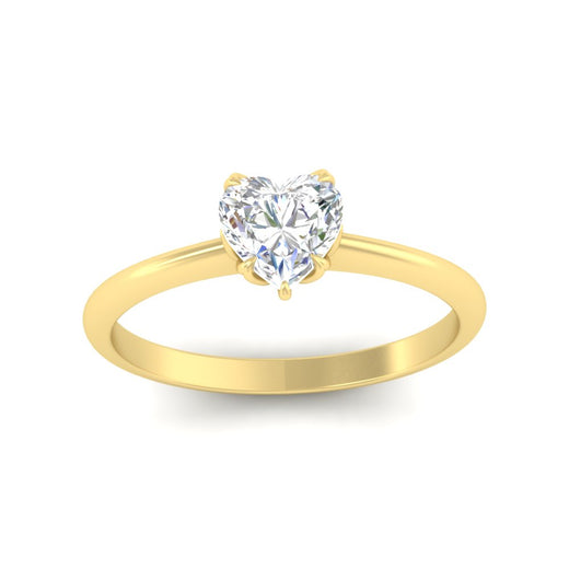 Heart Solitaire Ring With Floral Head
