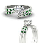 Load image into Gallery viewer, heart-shaped-swirl-channel-diamond-bridal-set-with-emerald-in-white-gold-FDENS4028HTGEMGR-NL-WG.jpg
