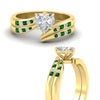 Load image into Gallery viewer, heart-shaped-swirl-channel-diamond-bridal-set-with-emerald-in-yellow-gold-FDENS4028HTGEMGR-NL-YG.jpg