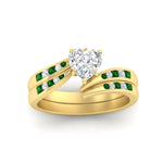 Load image into Gallery viewer, heart-shaped-swirl-channel-diamond-bridal-set-with-emerald-in-yellow-gold-FDENS4028HTGEMGR-NL-YG.jpg
