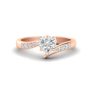 Heart Shaped Channel Set Swirl Diamond Ring