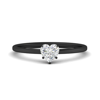 Heart Shaped Thin Classic Solitaire Ring