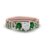 Load image into Gallery viewer, heart-shaped-twisted-floral-prong-emerald-wedding-set-in-rose-gold-FD10257HTGEMGR-NL-RG_67fa9fef-45b4-4939-9237-dfe5a51a8501?v=1756360128
