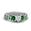 Load image into Gallery viewer, heart-shaped-twisted-floral-prong-emerald-wedding-set-in-white-gold-FD10257HTGEMGR-NL-WG?v=1756359990