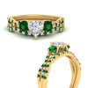 Load image into Gallery viewer, heart-shaped-twisted-floral-prong-emerald-wedding-set-in-yellow-gold-FD10257HTGEMGR-ANGLE3-NL-YG?v=1756359990