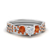 Load image into Gallery viewer, heart-shaped-twisted-floral-prong-orange-sapphire-wedding-set-in-white-gold-FD10257HTGSAOR-NL-WG?v=1756359991