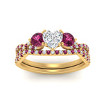 Load image into Gallery viewer, heart-shaped-twisted-floral-prong-pink-sapphire-wedding-set-in-yellow-gold-FD10257HTGSADRPI-ANGLE5-NL-YG?v=1756359990
