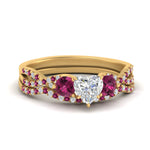Load image into Gallery viewer, heart-shaped-twisted-floral-prong-pink-sapphire-wedding-set-in-yellow-gold-FD10257HTGSADRPI-NL-YG?v=1756359990
