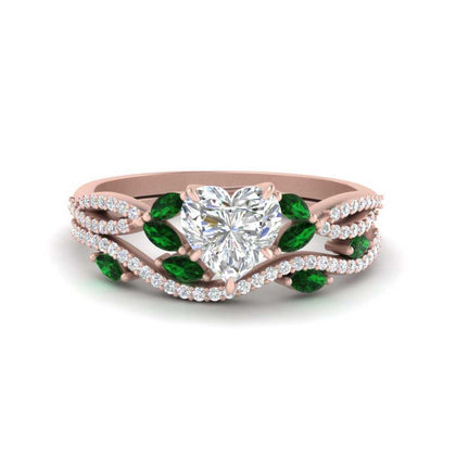 heart-shaped-lab-diamond-and-emerald-twisted-ring-with-band-in-rose-gold-fdenr3211ht2-3-00-ct-nl-rg