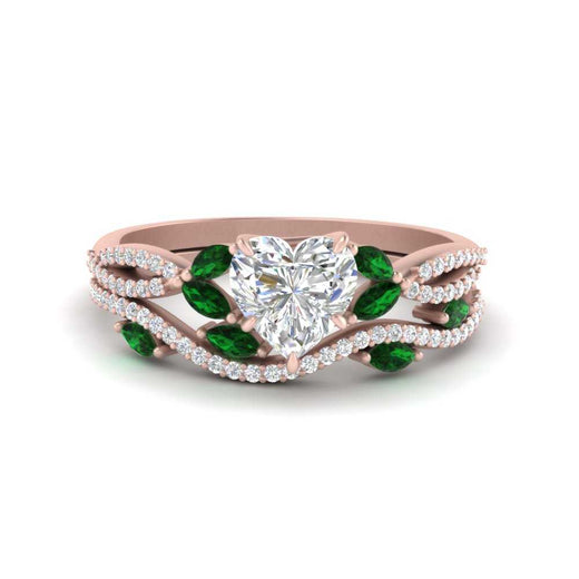 heart-shaped-lab-diamond-and-emerald-twisted-ring-with-band-in-rose-gold-fdenr3211ht2-3-00-ct-nl-rg