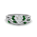 Thumbnail 35 - heart-shaped-twisted-vine-luxury-emerald-bridal-ring-set-in-white-gold-FDENR3211HTGEMGRANGLE3-NL-WG