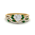 Thumbnail 55 - heart-shaped-twisted-vine-luxury-emerald-bridal-ring-set-in-yellow-gold-FDENR3211HTGEMGRANGLE3-NL-YG