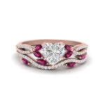 Load image into Gallery viewer, heart-shaped-twisted-vine-luxury-pink-sapphire-bridal-ring-set-in-rose-gold-FDENR3211HTGSADRPIANGLE3-NL-RG
