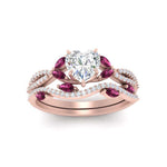 Load image into Gallery viewer, heart-shaped-twisted-vine-luxury-pink-sapphire-bridal-ring-set-in-rose-gold-FDENR3211HTGSADRPIANGLE3-NL-RG
