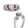 Thumbnail 32 - heart-shaped-twisted-vine-luxury-pink-sapphire-bridal-ring-set-in-white-gold-FDENR3211HTGSADRPIANGLE3-NL-WG