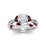 Load image into Gallery viewer, heart-shaped-twisted-vine-luxury-ruby-bridal-ring-set-in-white-gold-FDENR3211HTGRUDRANGLE3-NL-WG
