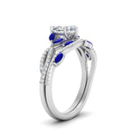 Load image into Gallery viewer, heart-shaped-twisted-vine-luxury-sapphire-bridal-ring-set-in-white-gold-FDENR3211HTGSABLANGLE3-NL-WG
