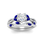 Load image into Gallery viewer, heart-shaped-twisted-vine-luxury-sapphire-bridal-ring-set-in-white-gold-FDENR3211HTGSABLANGLE3-NL-WG
