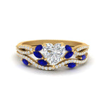 Load image into Gallery viewer, heart-shaped-twisted-vine-luxury-sapphire-bridal-ring-set-in-yellow-gold-FDENR3211HTGSABLANGLE3-NL-YG
