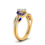 Load image into Gallery viewer, heart-shaped-twisted-vine-luxury-sapphire-bridal-ring-set-in-yellow-gold-FDENR3211HTGSABLANGLE3-NL-YG

