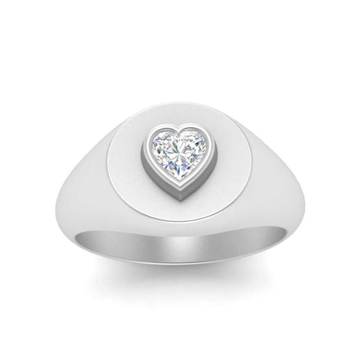 Heart Signet Diamond Ring