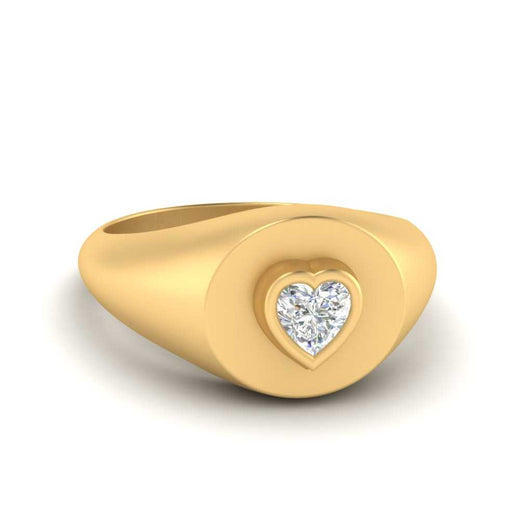 Heart Signet Diamond Ring